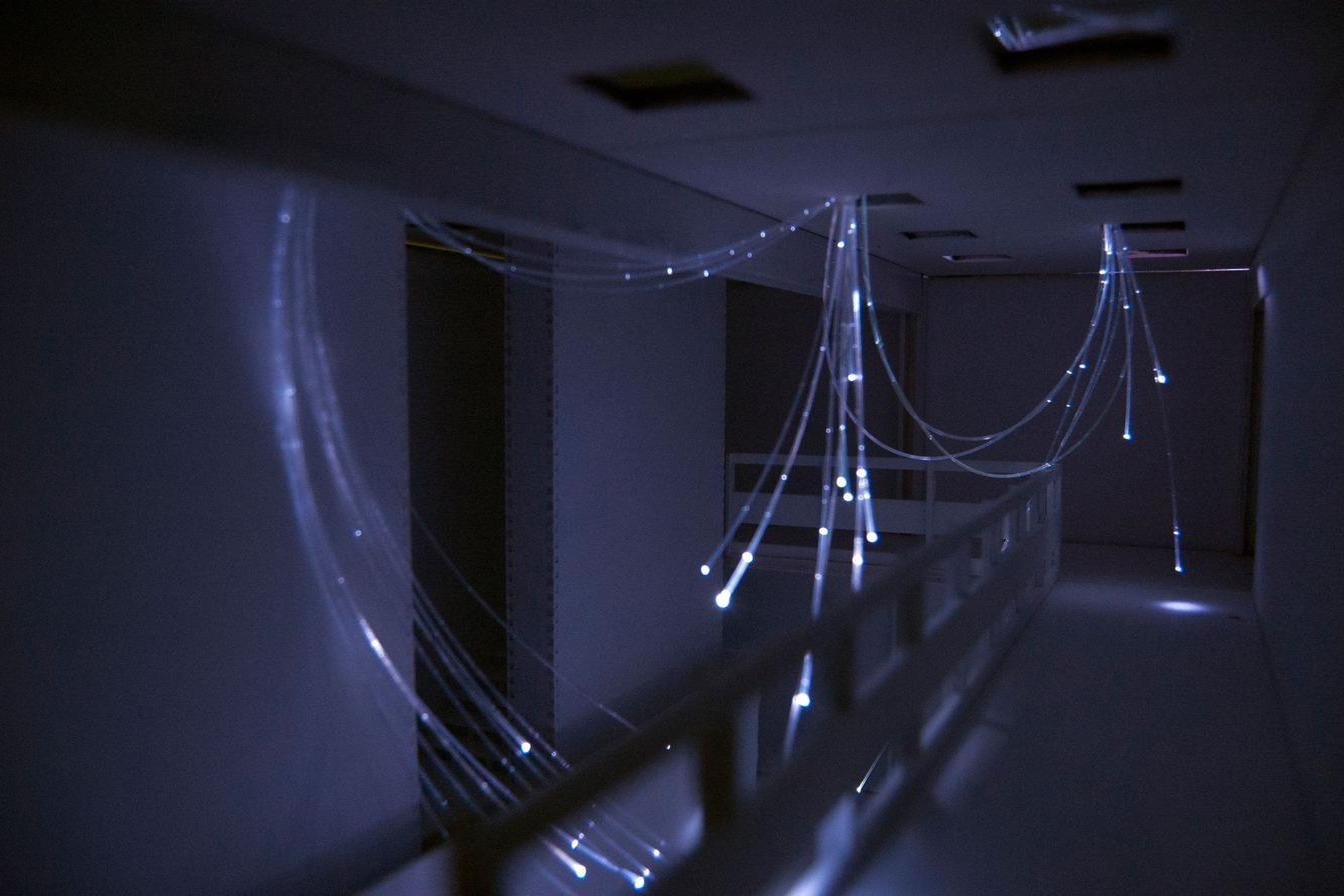 OpticTendril cascading across the stairwell landing